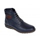 Ghete barbati sport casual din piele naturala cu siret si fermoar (imblanite) Corsa - GKR95BL