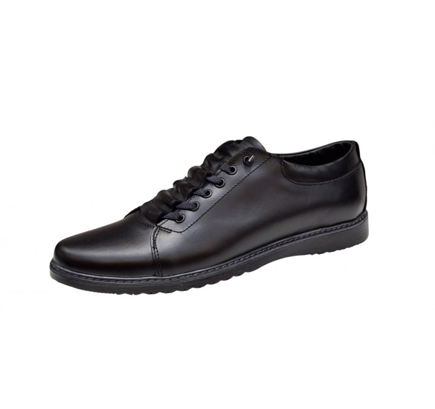 Pantofi barbati sport, casual din piele naturala, Negru - GKRSPORTN