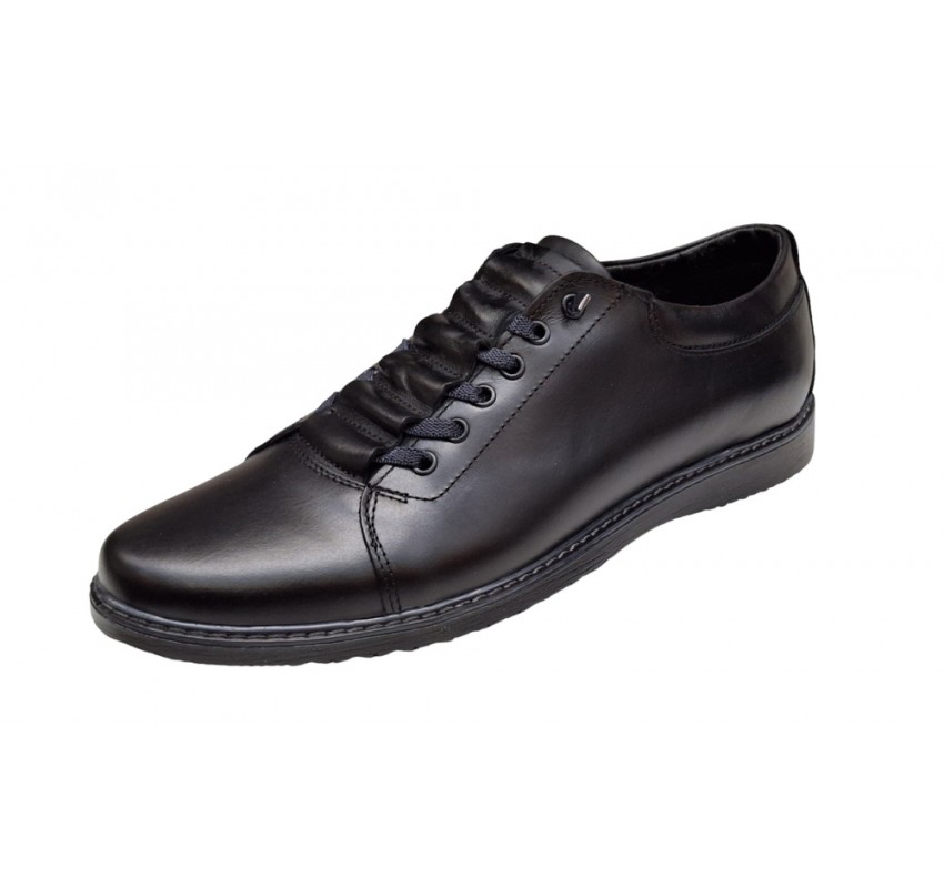 Pantofi barbati sport, casual din piele naturala, Negru - GKRSPORTN