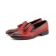 Mocasini barbati, rosii din piele naturala - L036RED