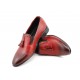 Mocasini barbati, rosii din piele naturala - L036RED