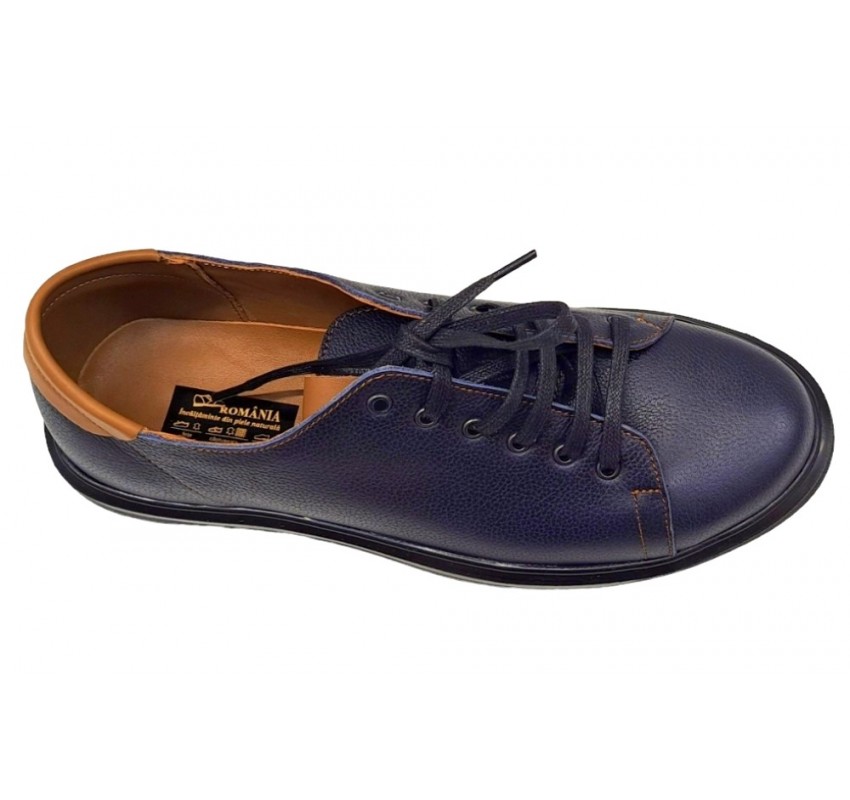 OFERTA MARIMEA 39, 40, 41,  43 Pantofi barbati casual din piele naturala, Bleumarin - L408SBL