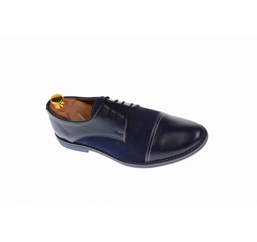 Oferta marimea 40,  44 - pantofi barbati casual din piele naturala bleumarin, L858BLM