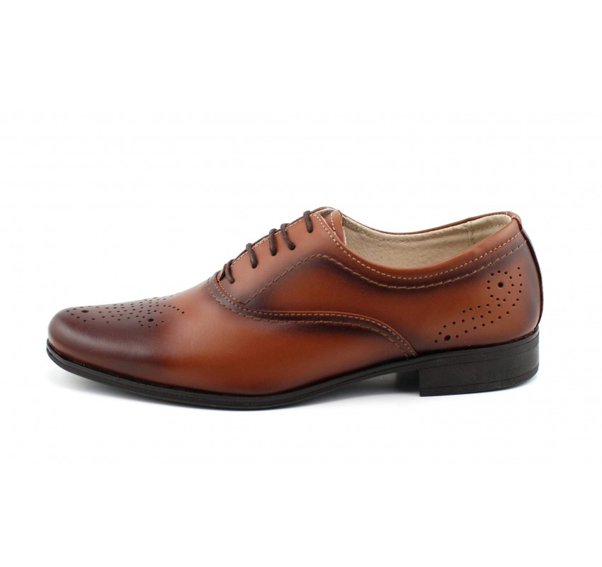 OFERTA MARIMEA 41, Pantofi barbati office, eleganti din piele naturala maro - L887MD