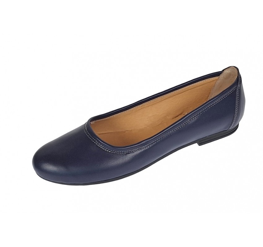 OFERTA  marimea 37, 39  -  Balerini dama, model casual, din piele naturala, bleumarin - LFLO3BL