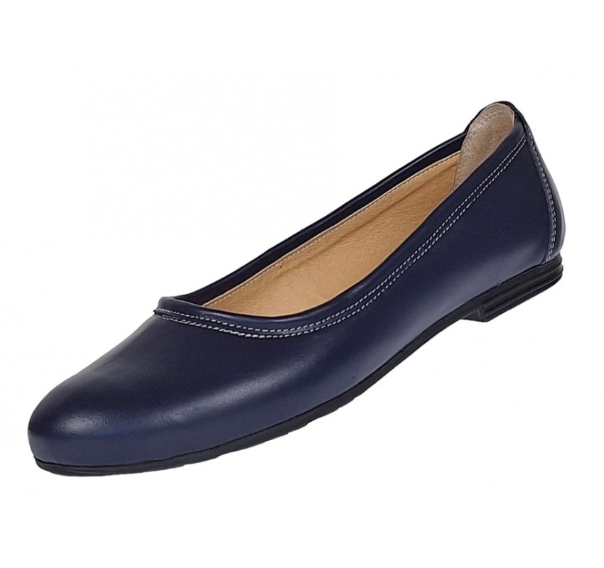 OFERTA  marimea 37, 39  -  Balerini dama, model casual, din piele naturala, bleumarin - LFLO3BL