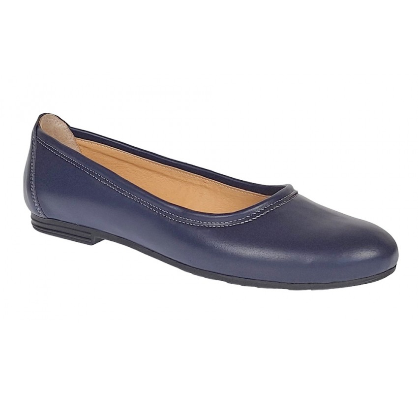 OFERTA  marimea 37, 39  -  Balerini dama, model casual, din piele naturala, bleumarin - LFLO3BL