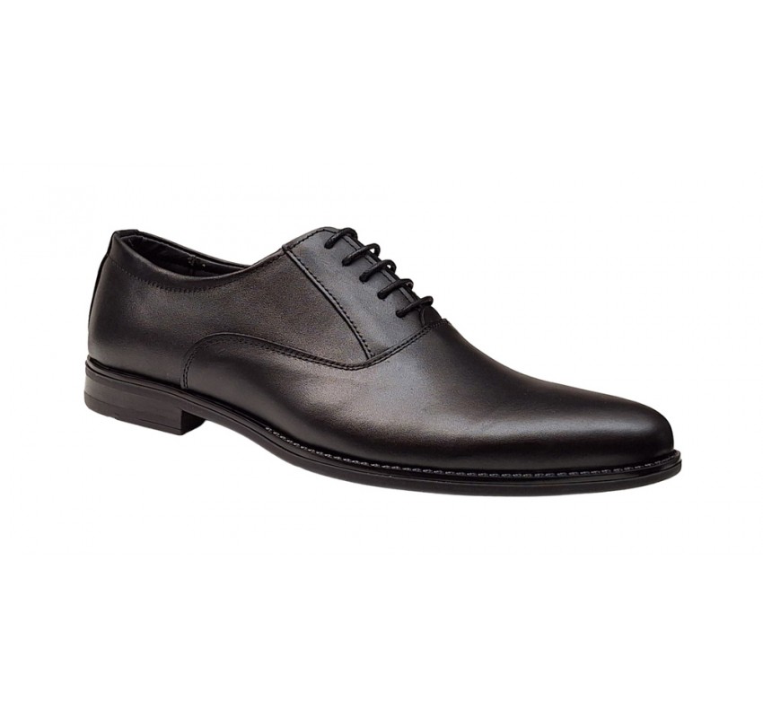 Oferta marimea 39 Pantofi eleganti barbati piele naturala de culoare neagra GKR Top LGKR84N