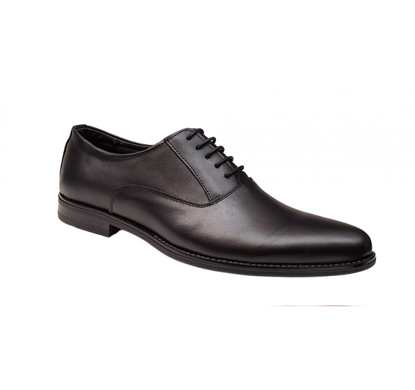 Oferta marimea 39 Pantofi eleganti barbati piele naturala de culoare neagra GKR Top LGKR84N