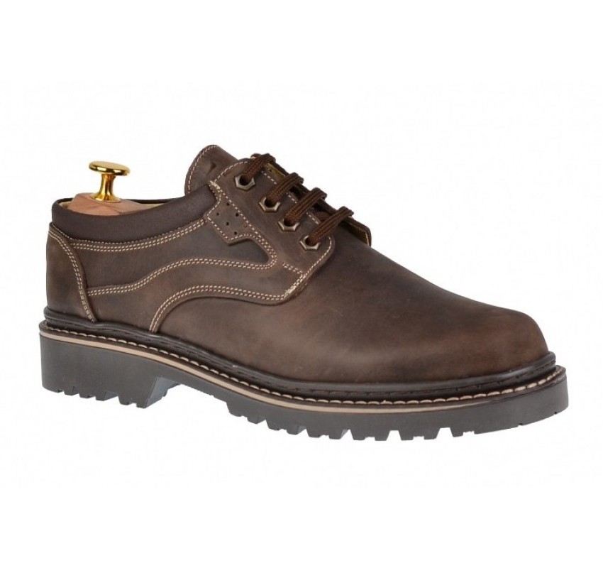 OFERTA MARIMEA 40,  44,  45 -  - Pantofi barbati, casual, din piele naturala maro, model toamna, iarna - LMARK3MBF