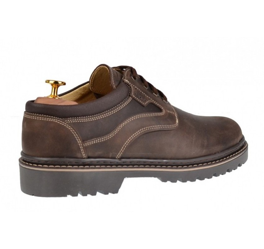 OFERTA MARIMEA 40,  44,  45 -  - Pantofi barbati, casual, din piele naturala maro, model toamna, iarna - LMARK3MBF