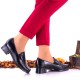 Oferta marimea 36 - Pantofi dama, casual, negri din piele naturala, foarte comozi, toc 3cm  - LNA44NP