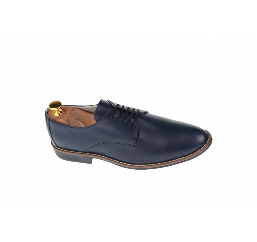 OFERTA marimea  41, 42, 43,  44, Pantofi barbati casual, eleganti din piele naturala bleumarin inchis, LNIC184BLBOX