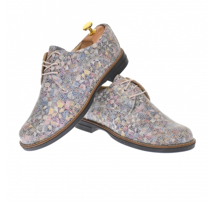 Oferta marimea 40 - Pantofi dama casual , din piele naturala multicolor - LP102BEJ2