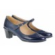 OFERTA  marimea 39 - Pantofi dama, eleganti, din piele naturala in combinatie cu piele lac, culoare bleumarin - LP104BLBL