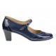 OFERTA  marimea 39 - Pantofi dama, eleganti, din piele naturala in combinatie cu piele lac, culoare bleumarin - LP104BLBL