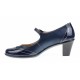 OFERTA  marimea 39 - Pantofi dama, eleganti, din piele naturala in combinatie cu piele lac, culoare bleumarin - LP104BLBL