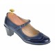 OFERTA  marimea 39 - Pantofi dama, eleganti, din piele naturala in combinatie cu piele lac, culoare bleumarin - LP104BLBL