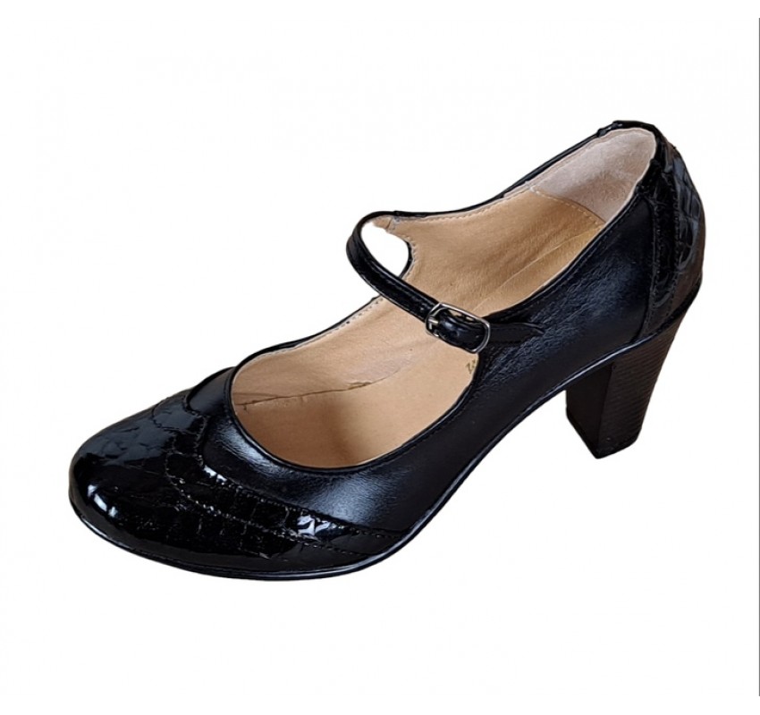 Oferta marimea  36, 39 - Pantofi dama, eleganti, din piele naturala cu toc 7cm - LP104NLCROCO