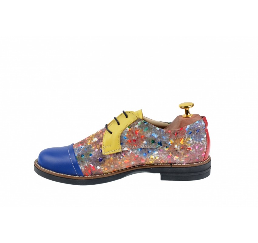 OFERTA marimea 36- Pantofi dama din piele naturala multicolora - LP10BLGR