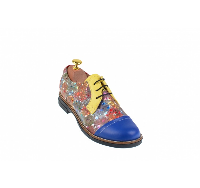 OFERTA marimea 36- Pantofi dama din piele naturala multicolora - LP10BLGR