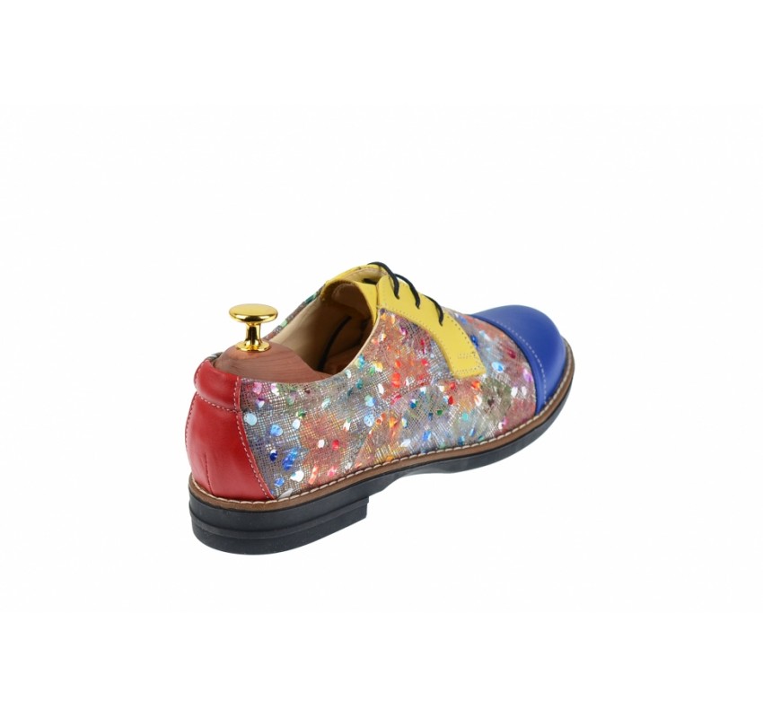 OFERTA marimea 36- Pantofi dama din piele naturala multicolora - LP10BLGR