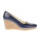 OFERTA marimea  37, 40- Pantofi dama, casual, bleumarin, din piele naturala, cu platforma de 7 cm Mara - LP3550BL