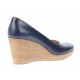 OFERTA marimea  37, 40- Pantofi dama, casual, bleumarin, din piele naturala, cu platforma de 7 cm Mara - LP3550BL