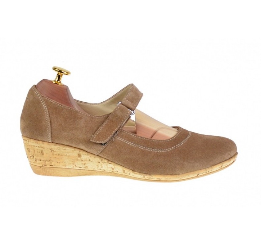 Oferta marimea 35 40 - Pantofi dama casual din piele naturala intoarsa, Bej - LP38BEJVELUR