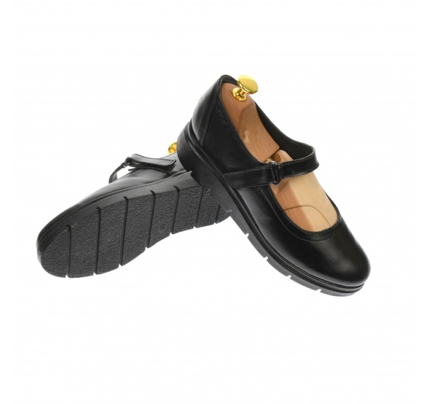 Oferta marimea 36, 40 - Pantofi dama,  cu talpa ortopedica din piele naturala, negru - LP38N