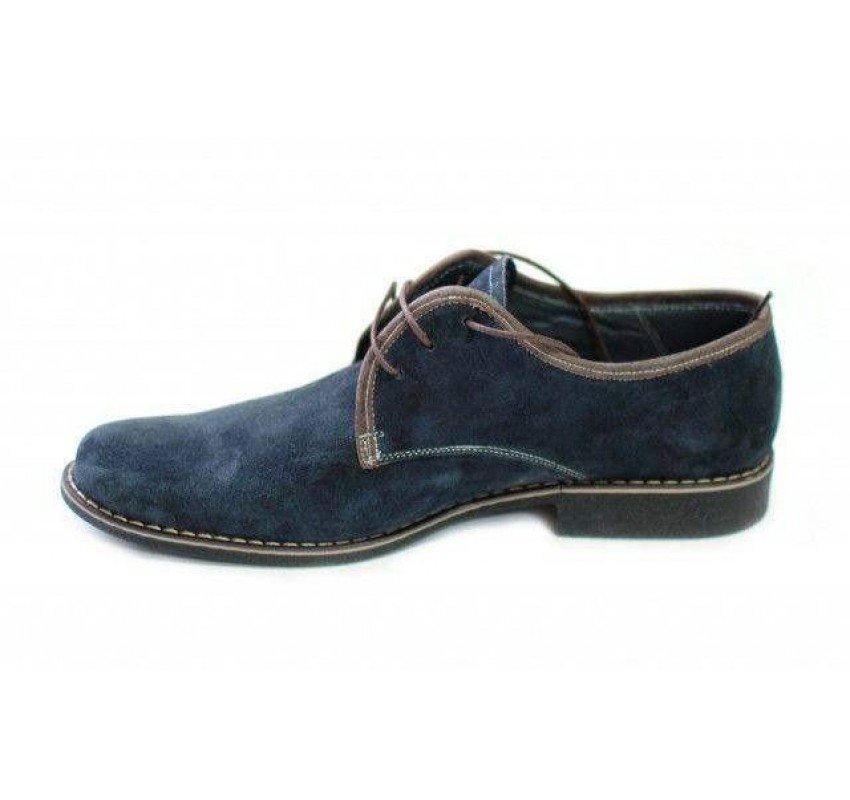 Oferta marimea  41, 44 - Pantofi barbati, din piele naturala (Intoarsa) casual-eleganti,  bleumarin -  LP80