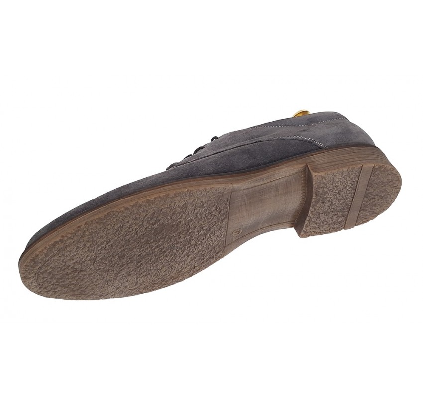 OFERTA MARIMEA 42, 44 -Pantofi barbati casual din piele naturala intoarsa gri, LPAGRIVEL2