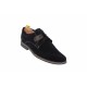 Oferta marimea 41 - Pantofi casual din piele naturala intoarsa de culoare neagra - LPANM