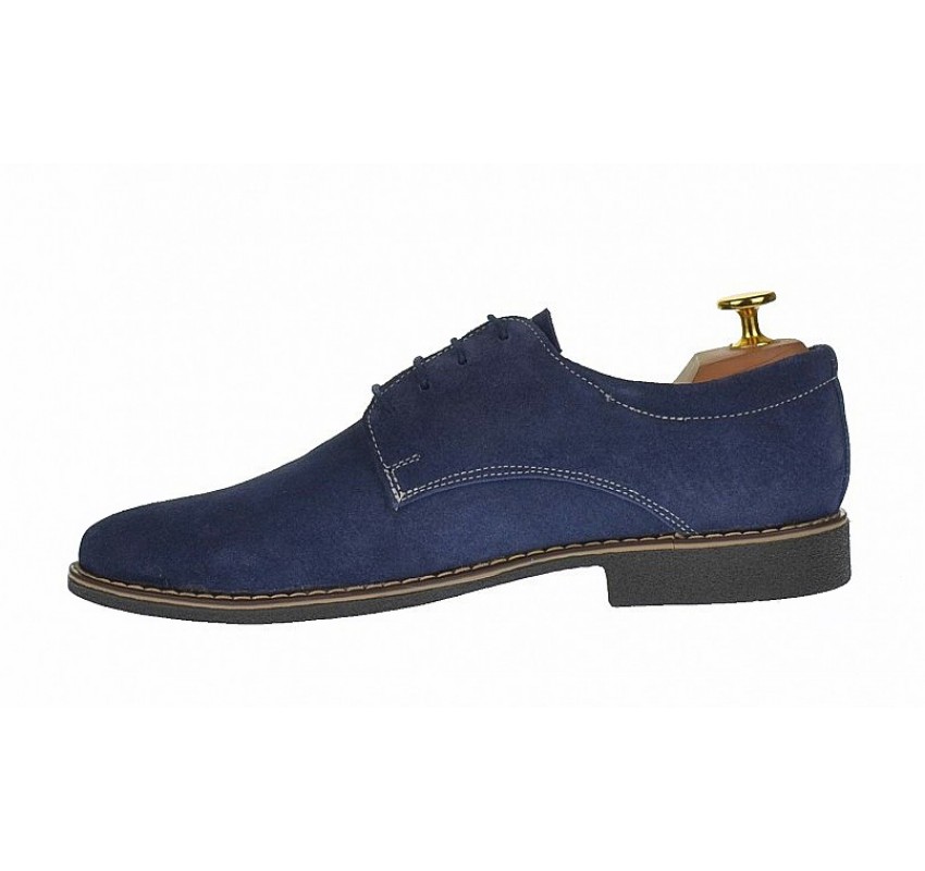 Oferta marimea 42, 43, Pantofi barbati, casual,  din piele naturala intoarsa, bleumarin - LPAVELBLM2