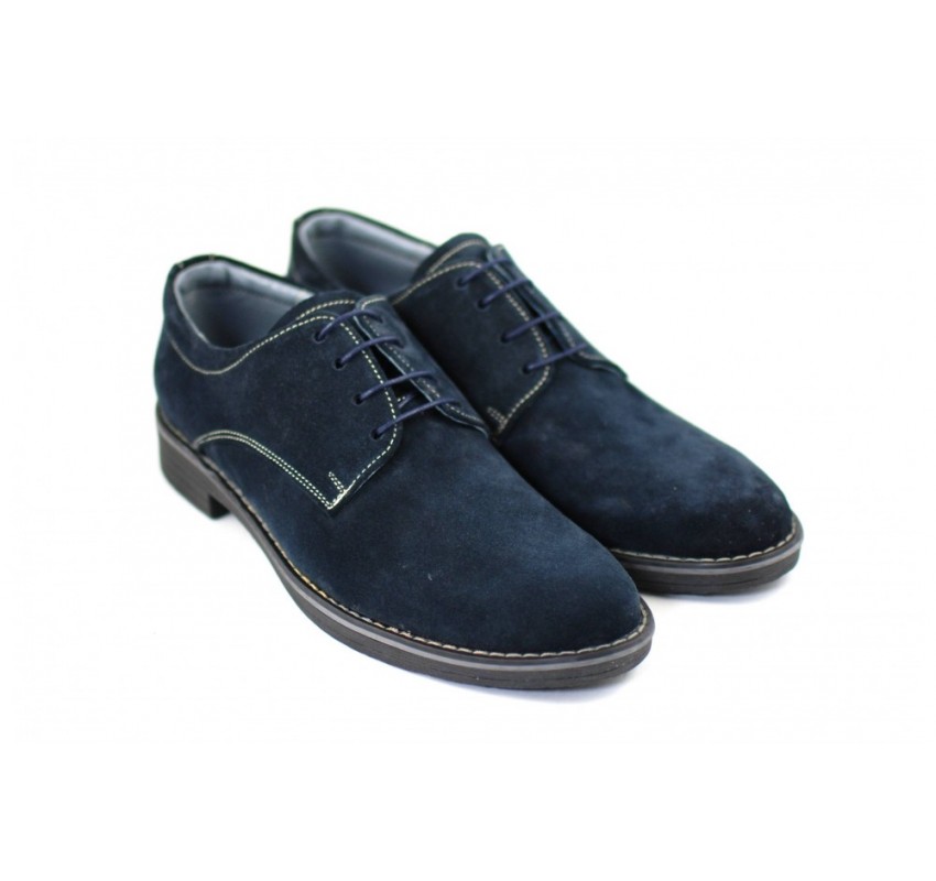 OFERTA  marimea 37, 38, 40, 42, 45 - Pantofi barbati casual, din piele naturala intoarsa, bleumarin - LPAVELBLM