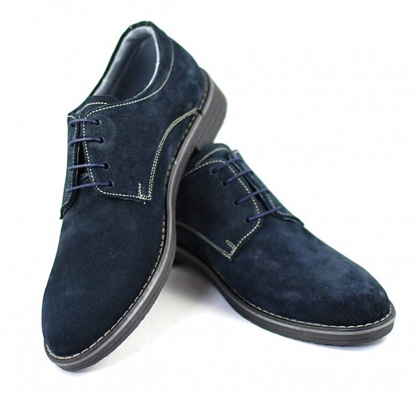 OFERTA  marimea 37, 38, 40, 42, 45 - Pantofi barbati casual, din piele naturala intoarsa, bleumarin - LPAVELBLM