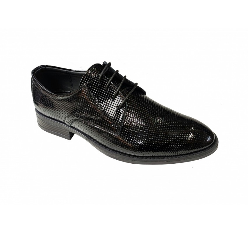 Pantofi barbati eleganti, din piele naturala, Negru LAC, CIUCALETI SHOES - LPB101LACG