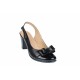 OFERTA  marimea  38 - Pantofi dama, eleganti din piele naturala in combinatie cu piele lac, culoare negru -  LS100LACN