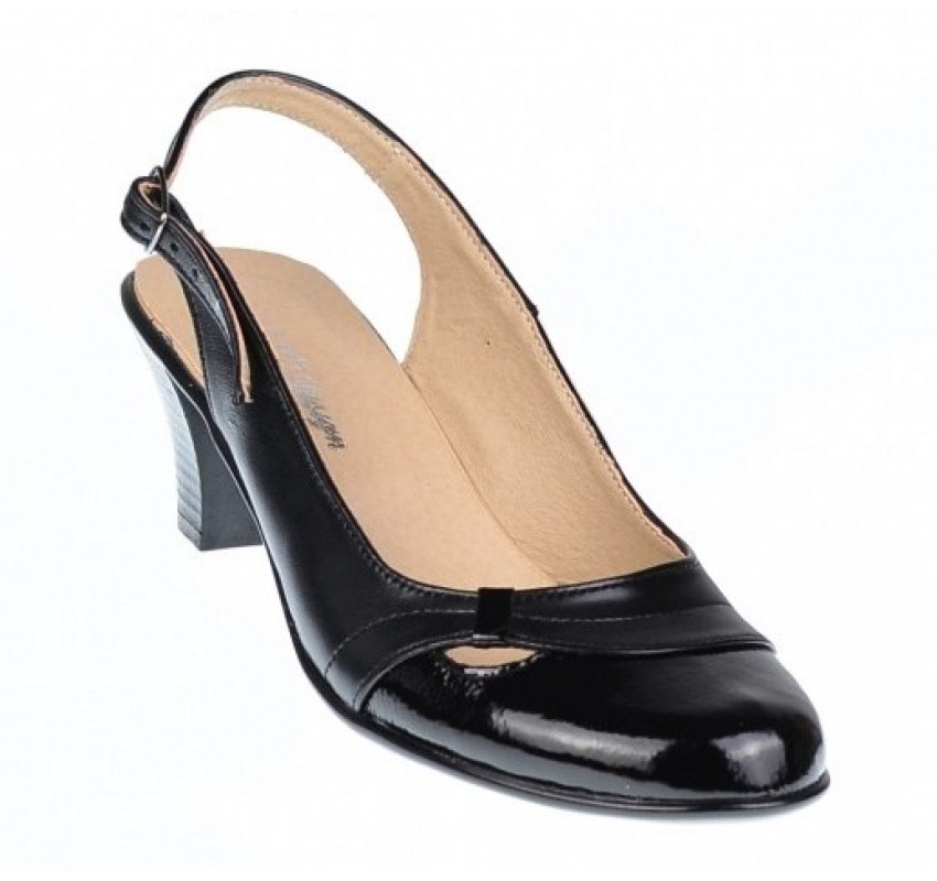 OFERTA  marimea 39  - Pantofi dama eleganti, decupati din piele naturala, toc de 5 cm - LS511NL