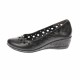 Pantofi dama, casual, din piele naturala negru box, cu platforma de 5 cm - MALTAN