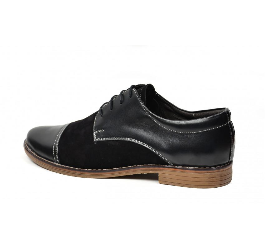 Pantofi barbati casual - eleganti din piele naturala KLAUSS BLACK 