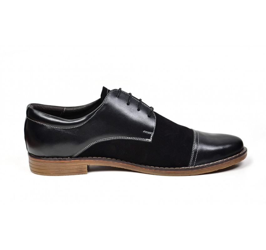 Pantofi barbati casual - eleganti din piele naturala KLAUSS BLACK 