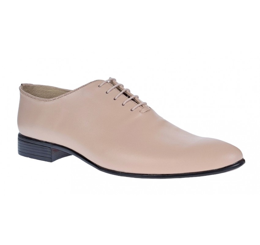 Pantofi barbati office, eleganti din piele naturala, culoare crem, ENZO