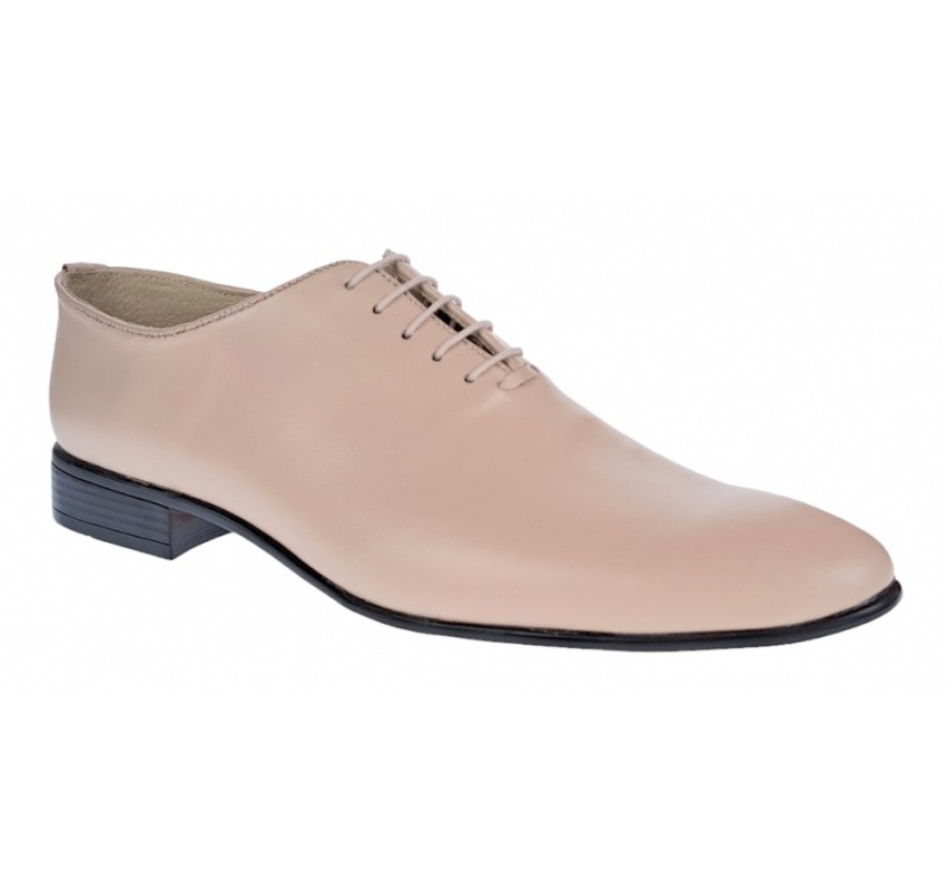 Pantofi barbati office, eleganti din piele naturala, culoare crem, ENZO