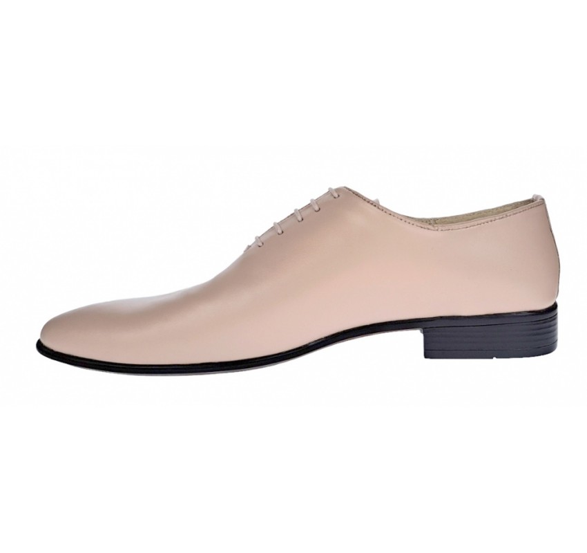 Pantofi barbati office, eleganti din piele naturala, culoare crem, ENZO