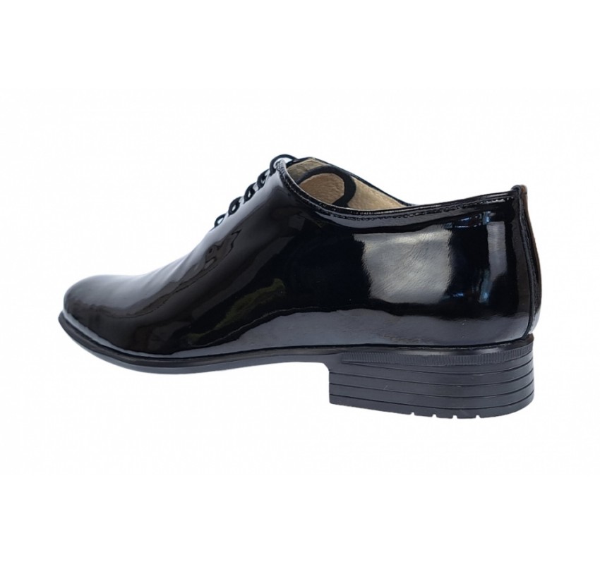 Pantofi barbati eleganti din piele naturala, negru lac, MOD2NLAC