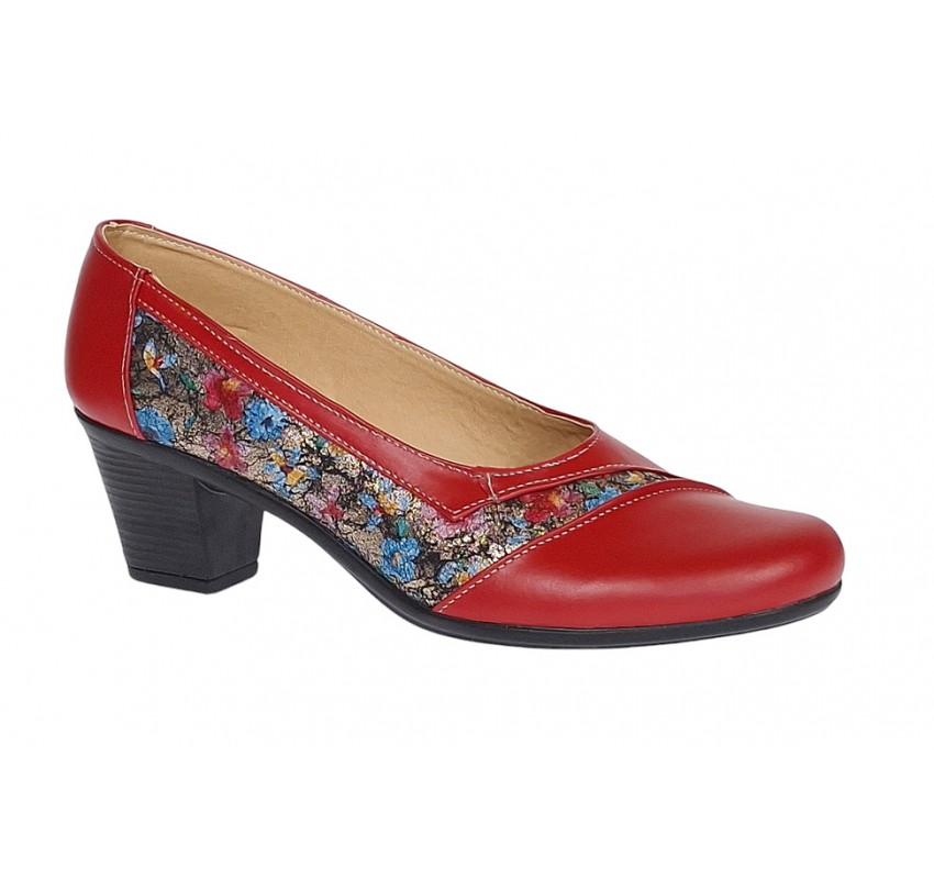 Pantofi dama eleganti din piele naturala Rosu Color MVSP26XR