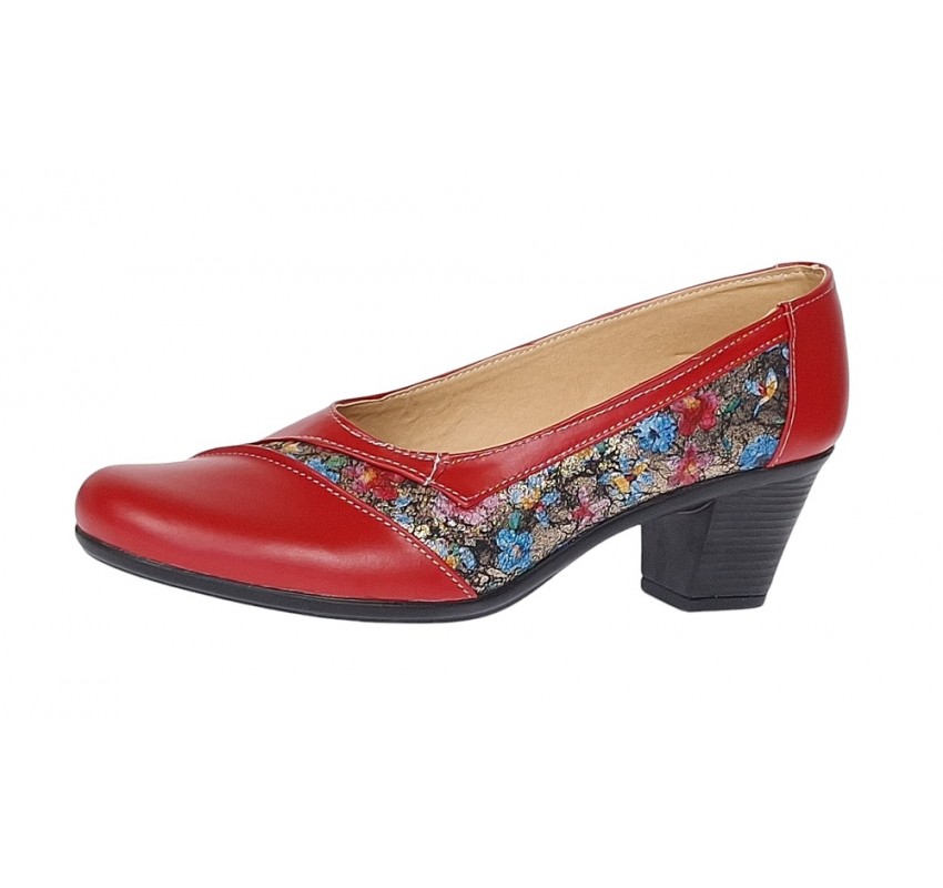 Pantofi dama eleganti din piele naturala Rosu Color MVSP26XR