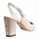 Pantofi dama eleganti , decupati , nud , cu toc floral , 6 cm - NA101NUD