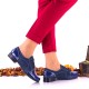 Pantofi dama din piele intoarsa, indigo , si piele lacuita - NA150E